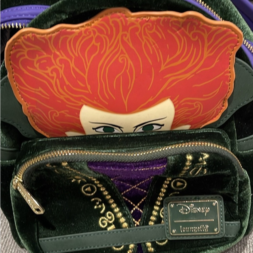 Loungefly Disney Green and Purple Backpack
